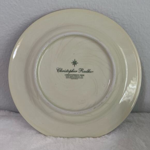 Christopher Radko 'Christopher's Trees' Salad Dessert Plate by‎ Zrike Portugal - Picture 4 of 5